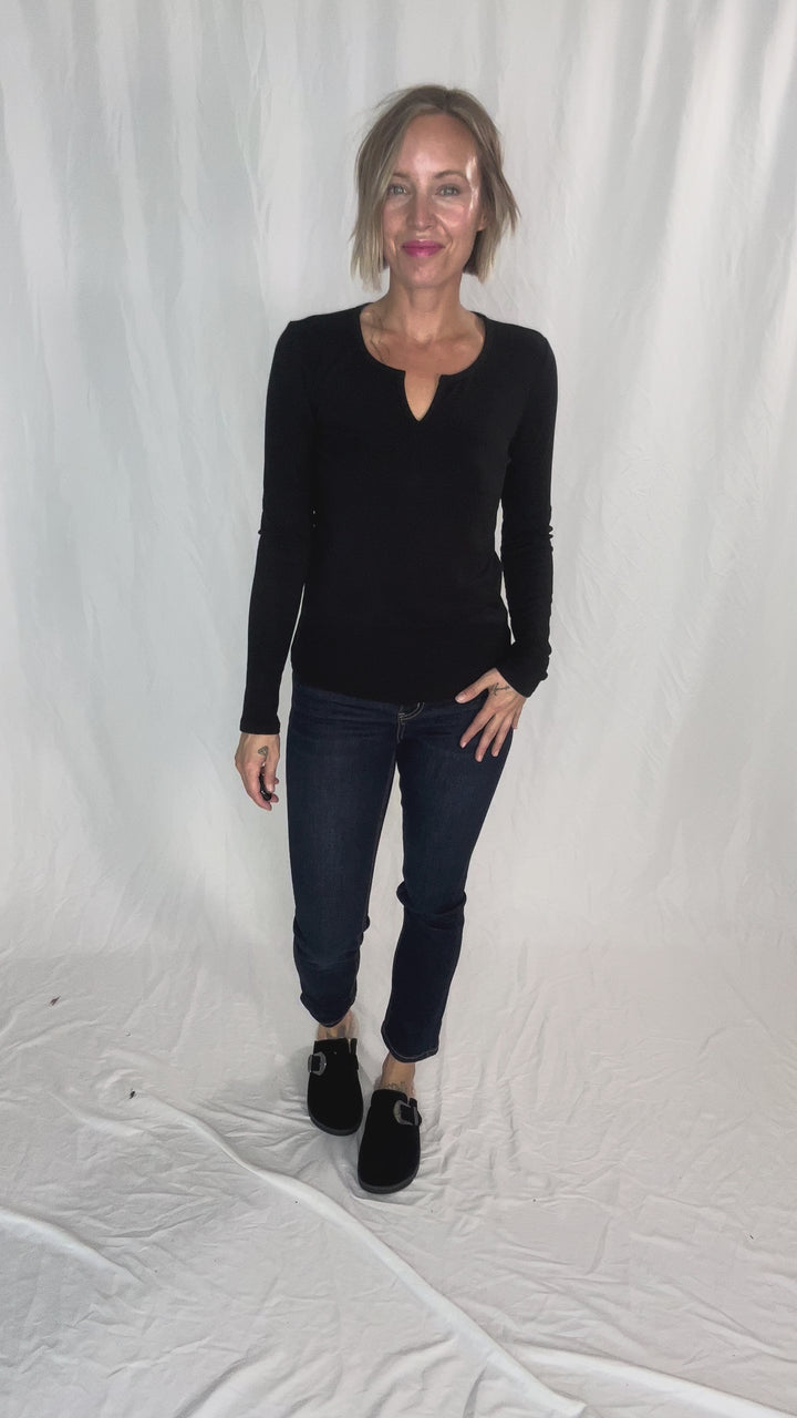Avery Ultra Soft Basic Long Sleeve- BLACK