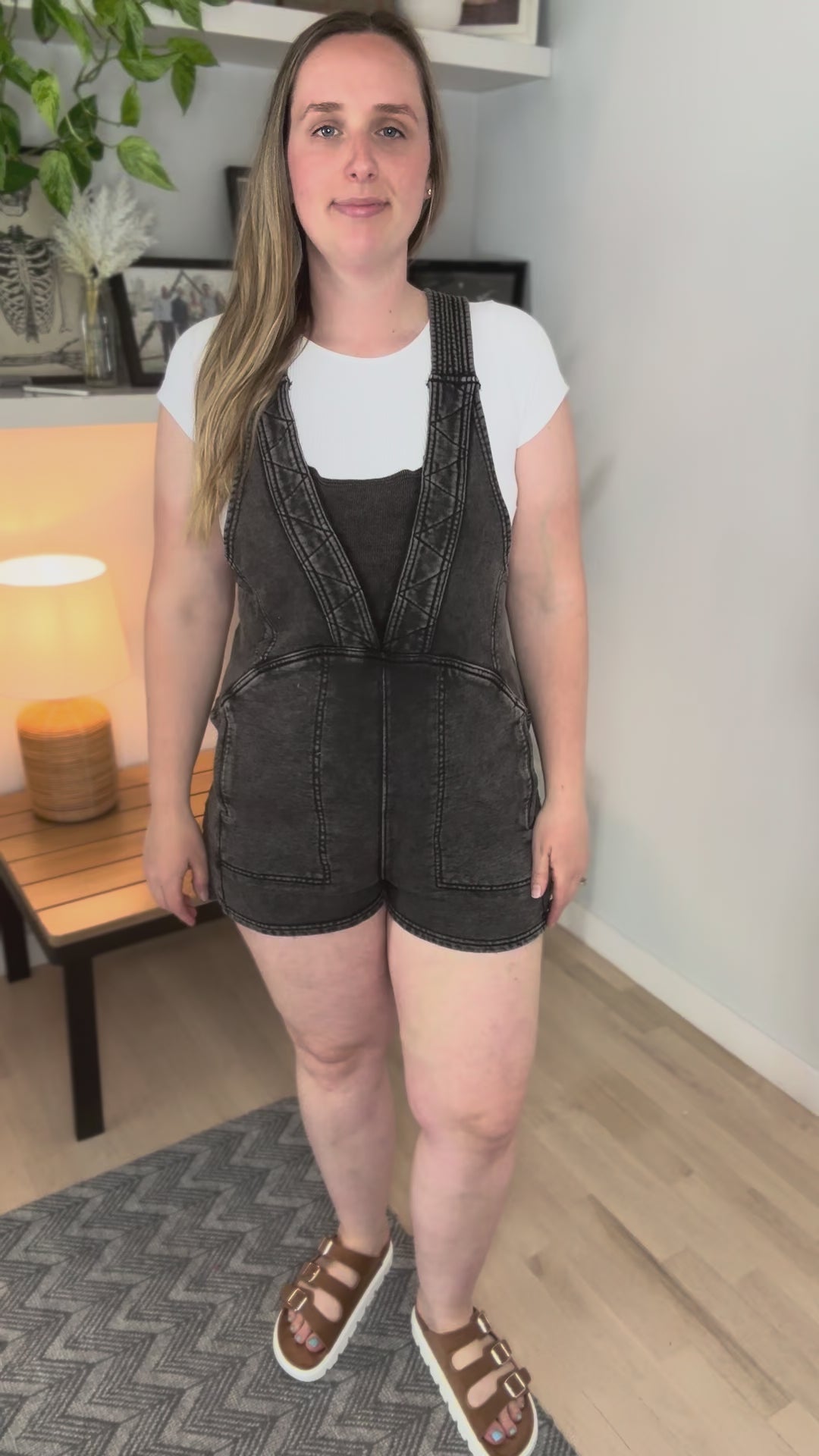 Elena Washed Romper- BLACK **PRE-ORDER JUNE 5TH**