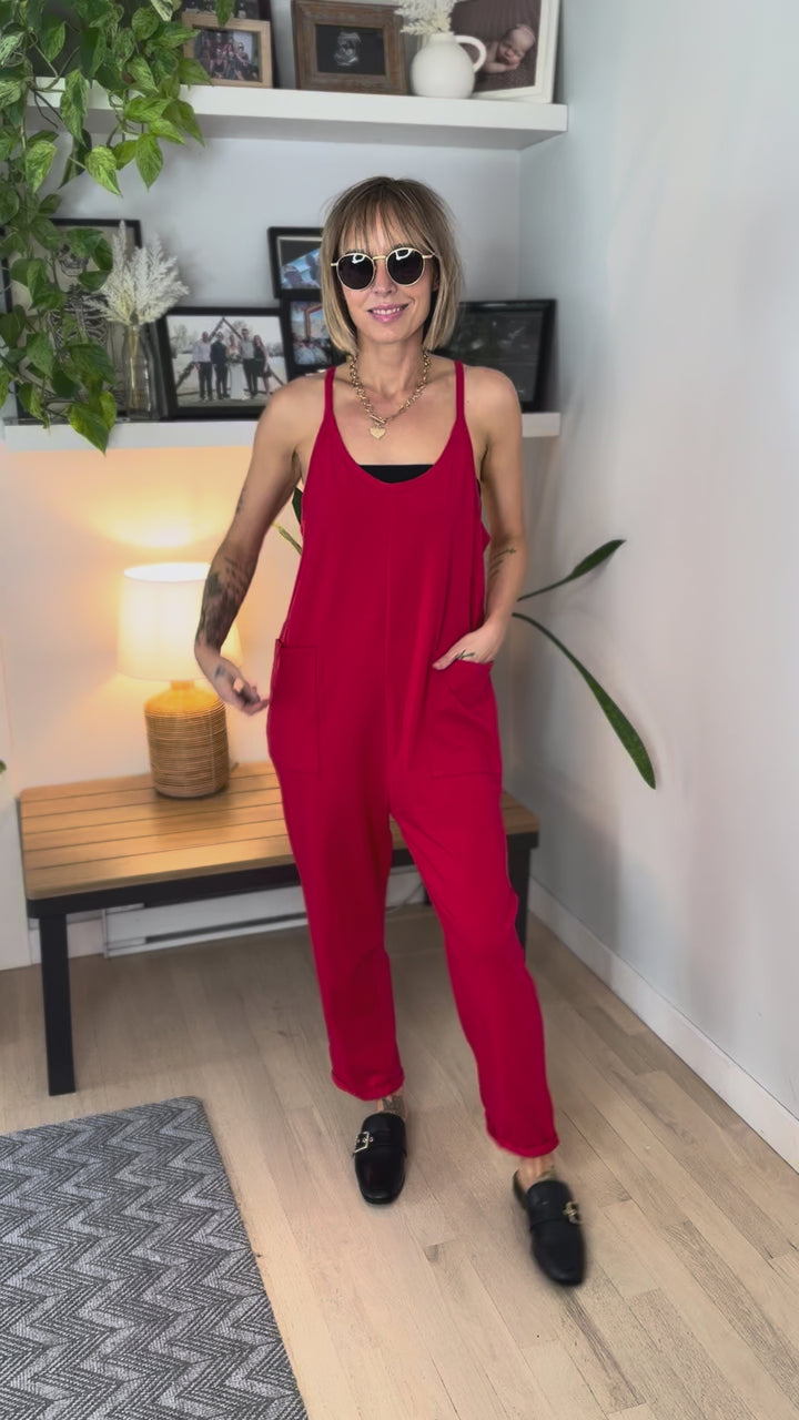 Luxe Lounge Jumpsuit- RUBY