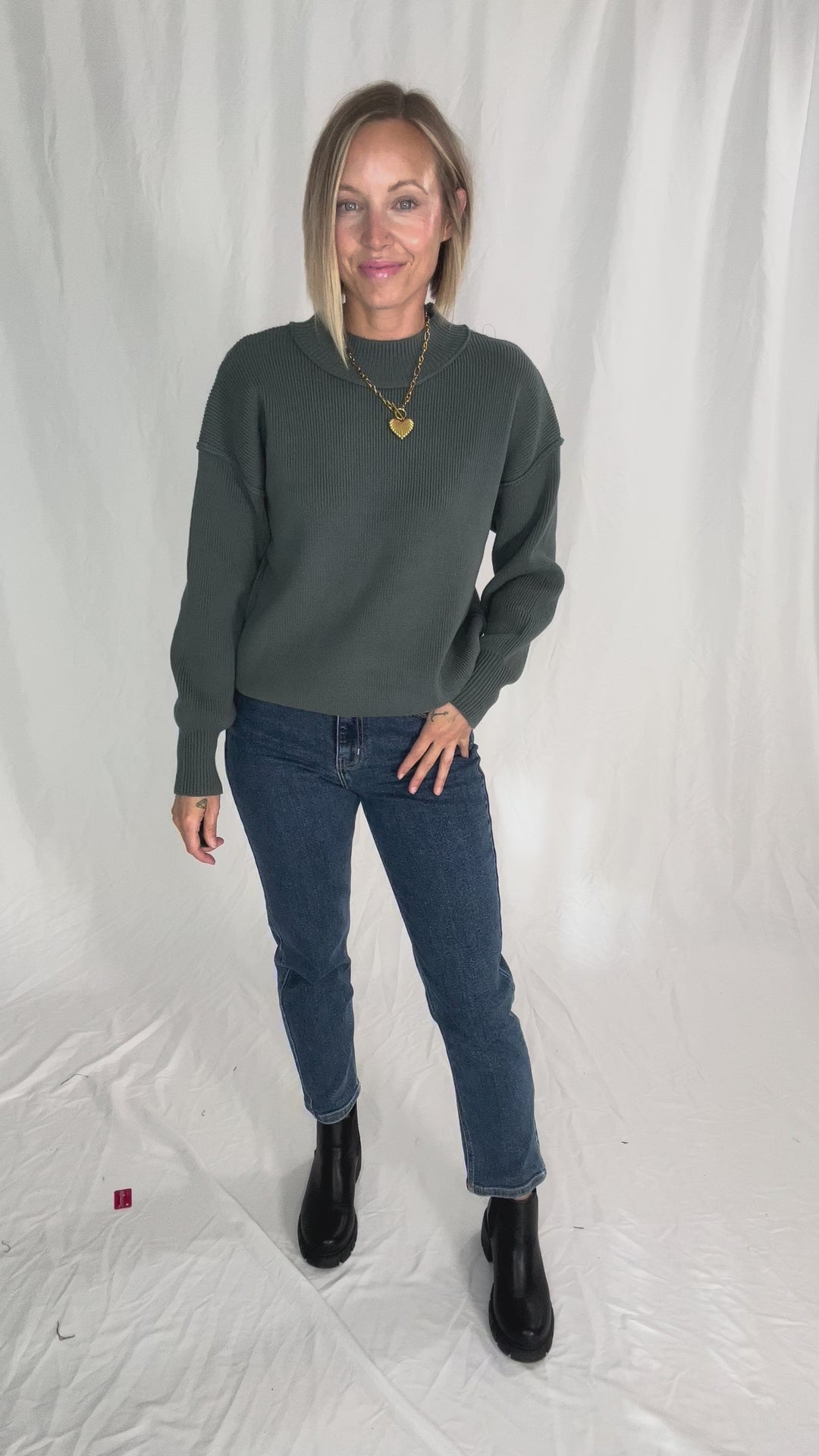 Saga Drop Shoulder Sweater- ASH JADE