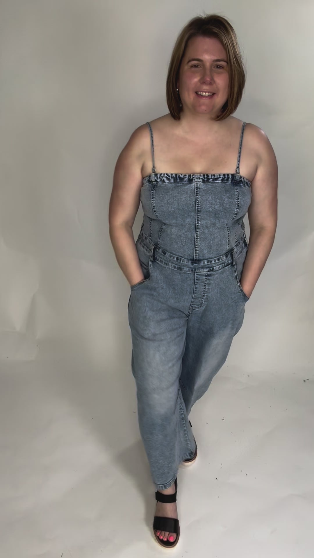 Aaron Barrel Jumpsuit- LIGHT DENIM-FINAL SALE