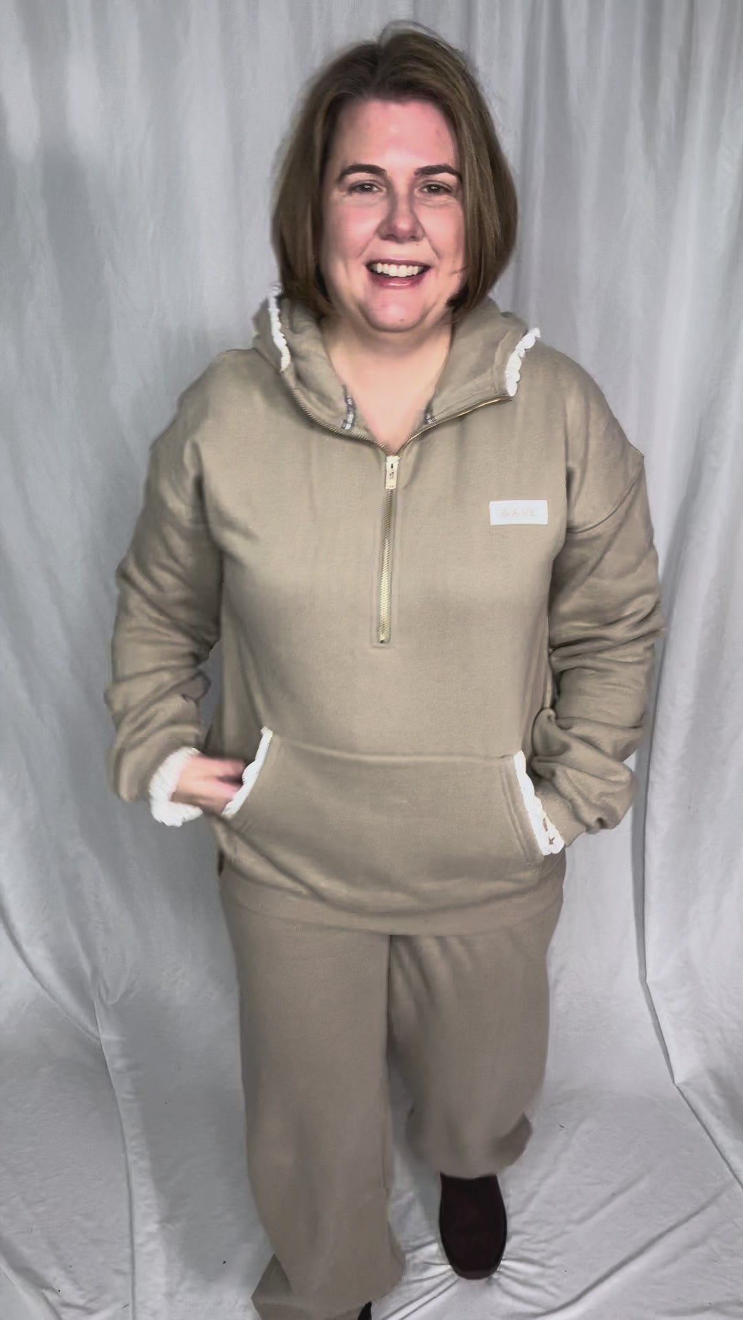 AMPERSAND AVENUE Comfort Zone Hoodie- MOCHA LACE