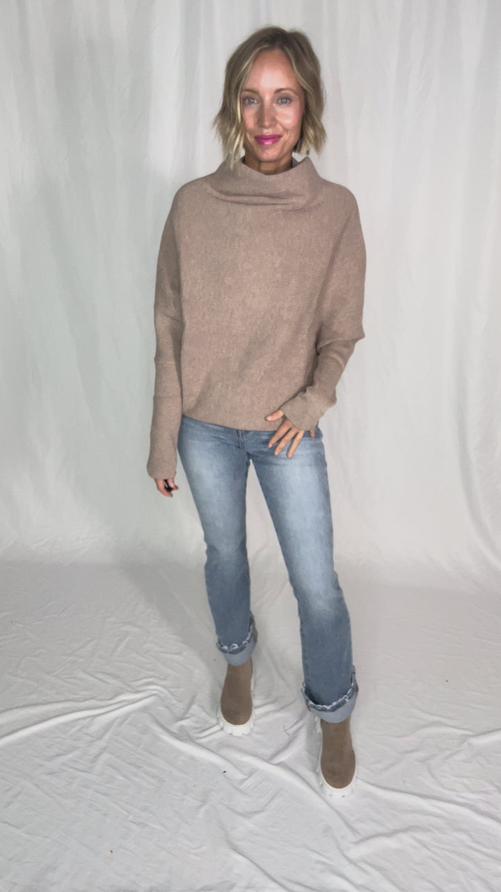 Wrenley Dolman Knit Sweater- LATTE