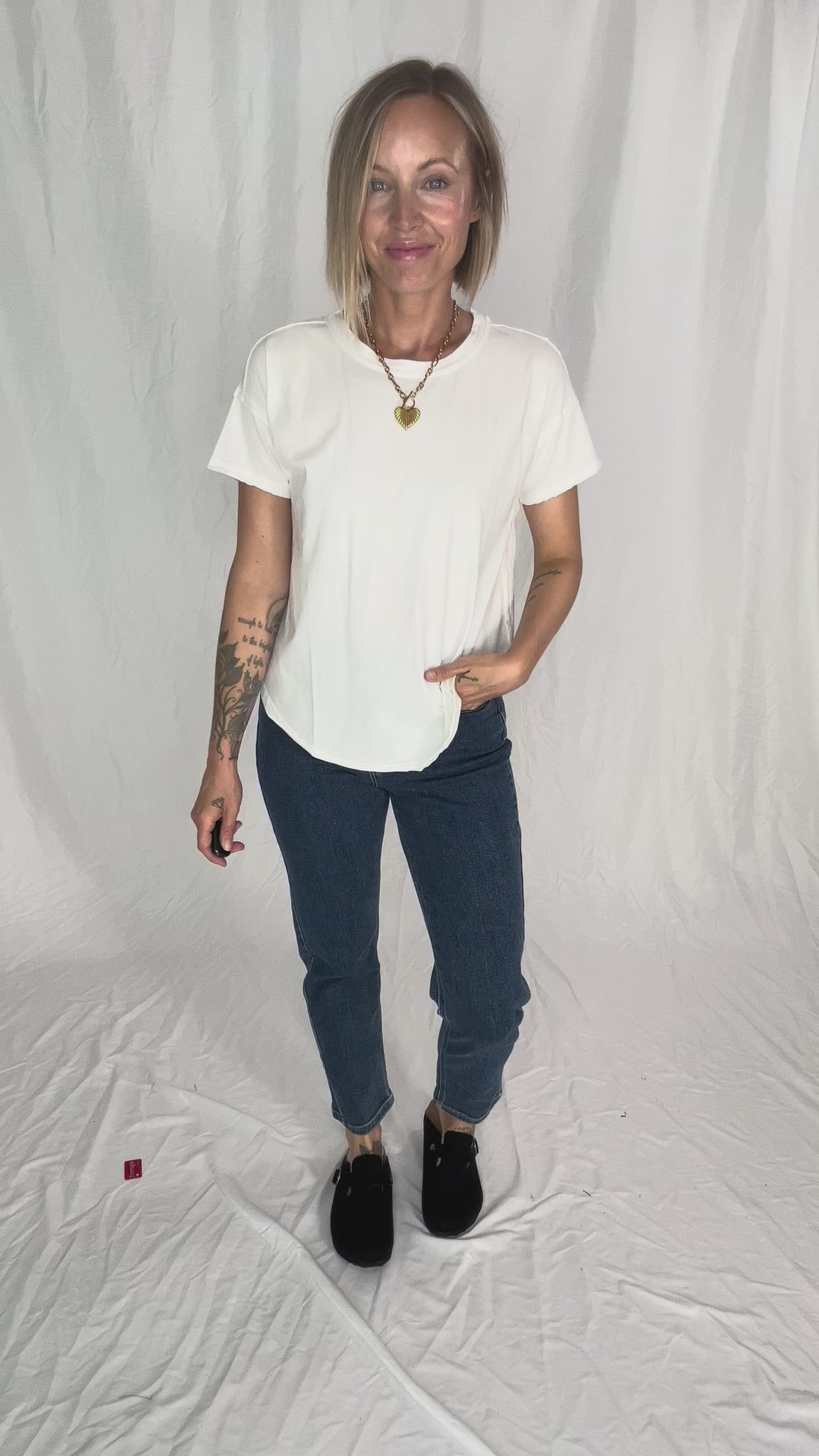 Soleen Exposed Seam Cotton Top- WHITE