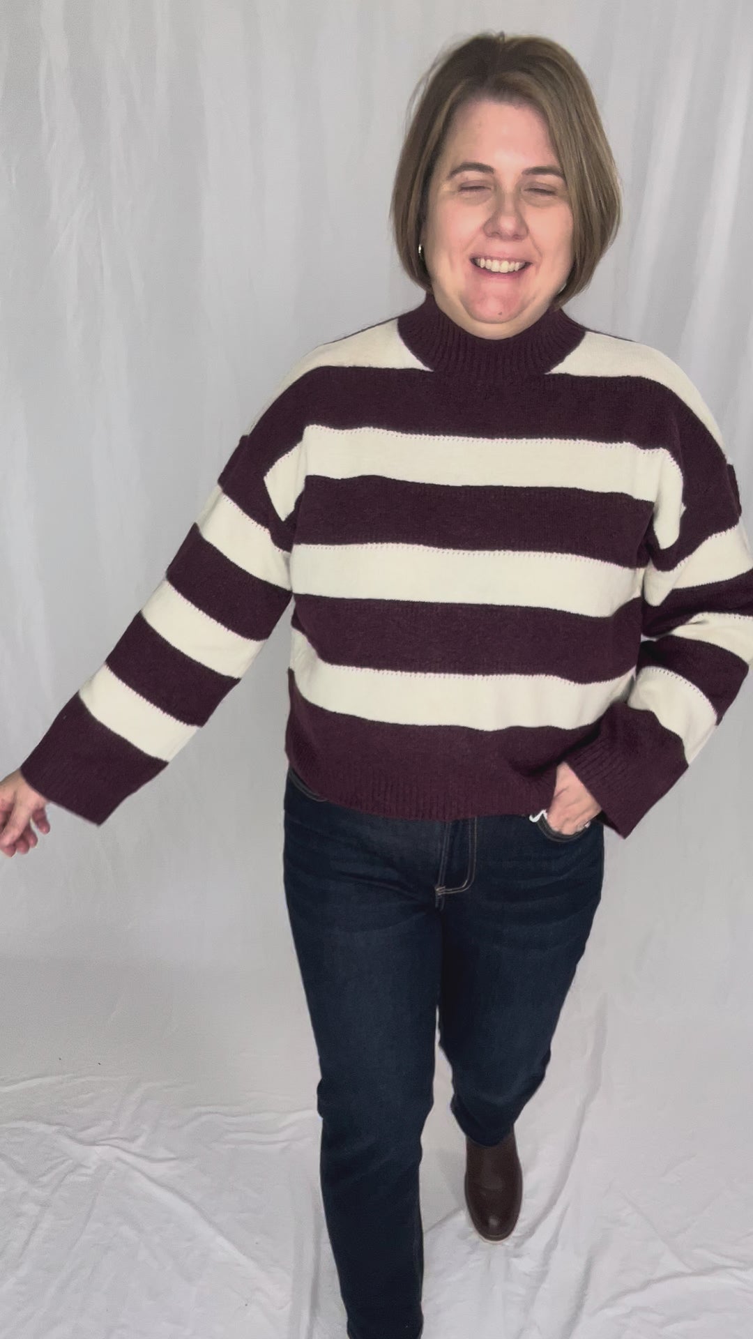 VERO MODA Inez High-neck Sweater- WINE TASTING