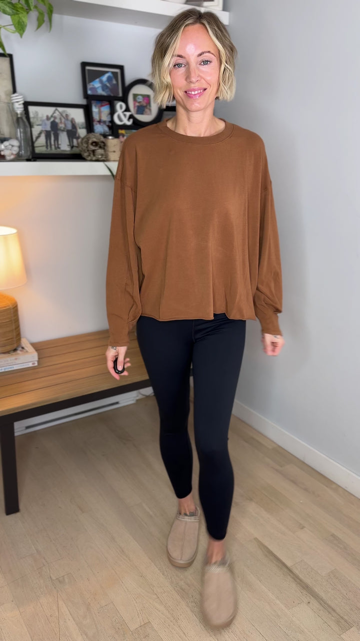 MONO B Sunday Brunch Pima Cotton Long Sleeve- GOLDEN HOUR