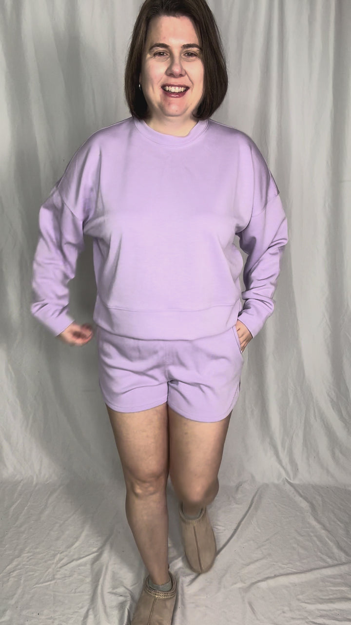 Kate Scuba Shorts Short Set- LILAC