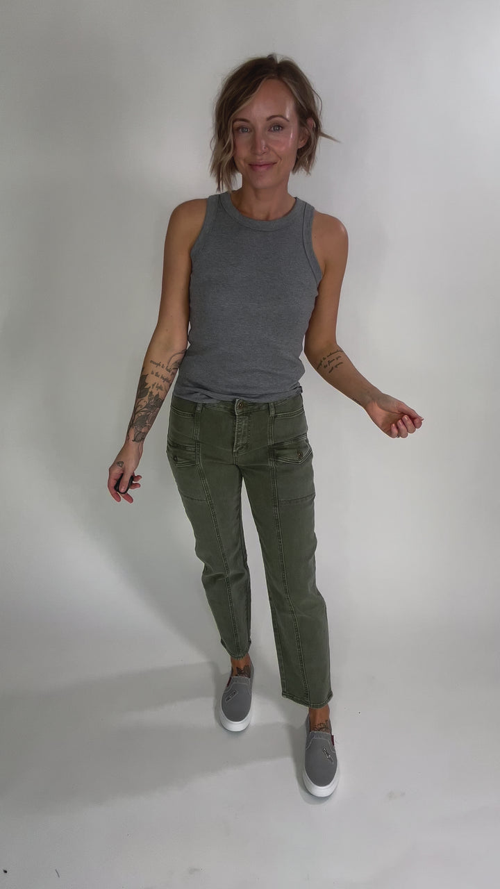 Beth Rib Tank Top- HEATHER GREY