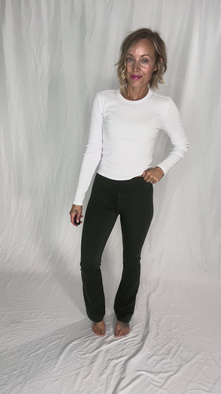 MONO B Krista Bootcut Legging- DEEP FOREST