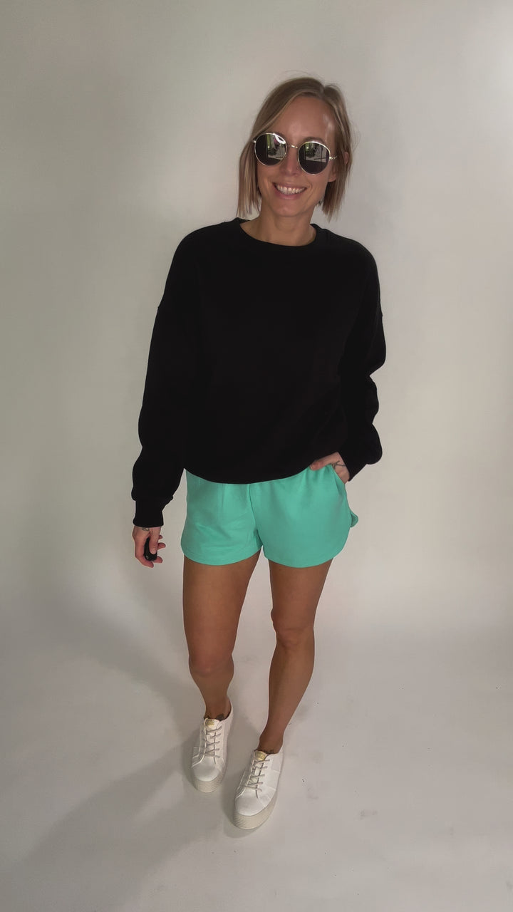 T+G Essential Fleece Sweatshirt- BLACK-FINAL SALE