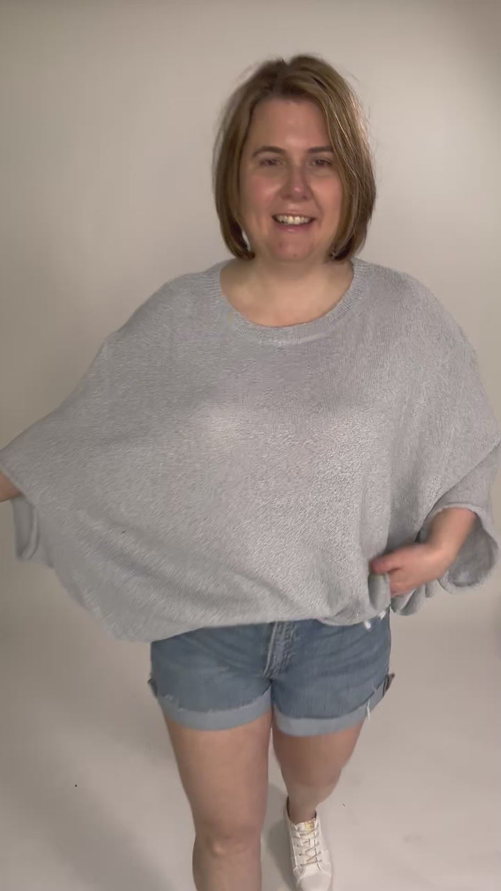 Sandreen Dolman Oversized Sweater- DUSTY BLUE-FINAL SALE