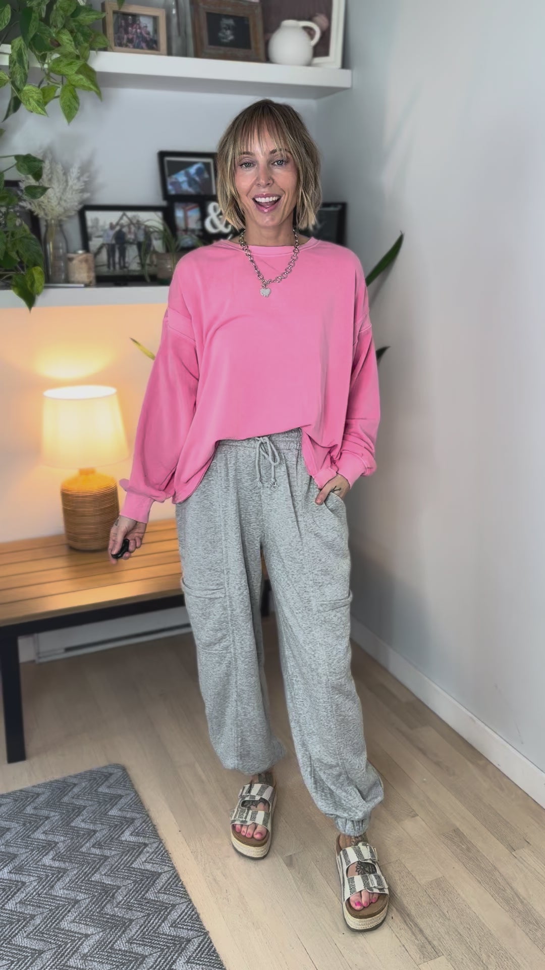 Stella Open Back Pullover- TAFFY PINK