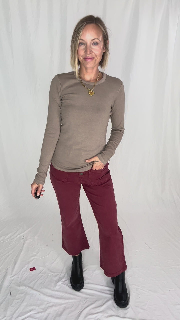 Elbus Knit Crewneck Long Sleeve- TAUPE