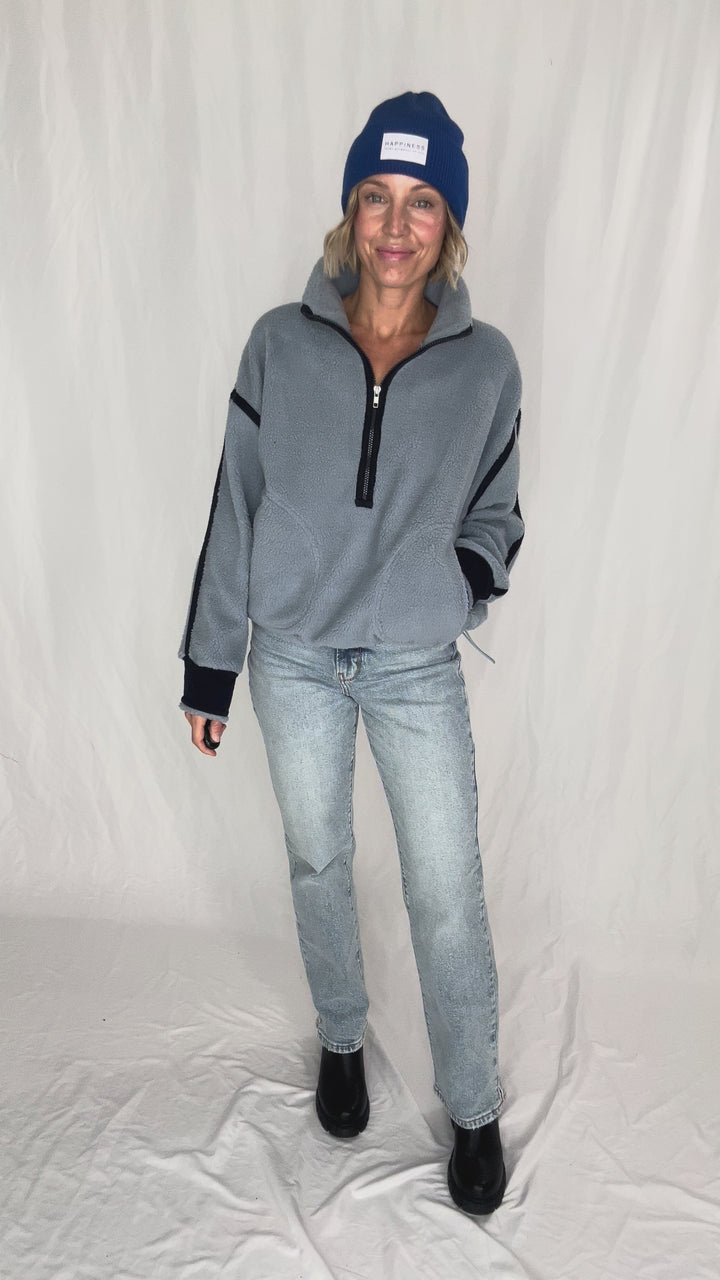 RD STYLE Moa 1/2 Zip Fleece- SKY