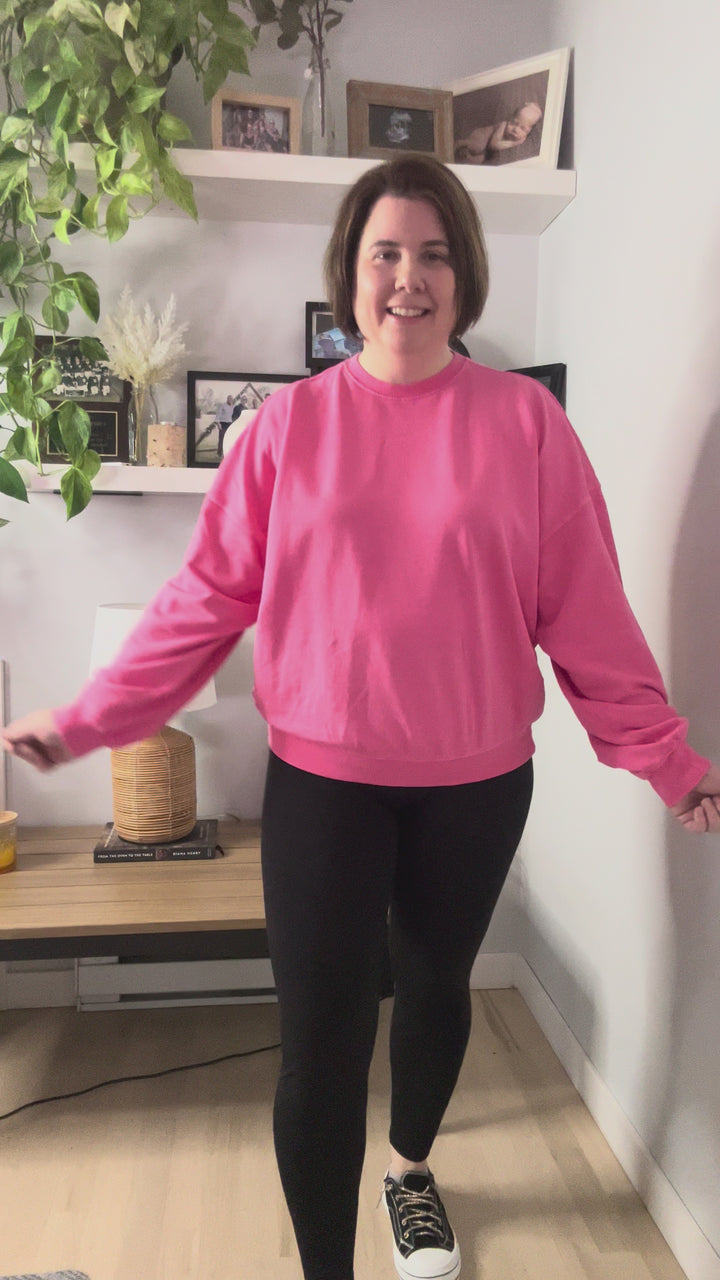 Madison Washed Cotton Pullover- TAFFY PINK