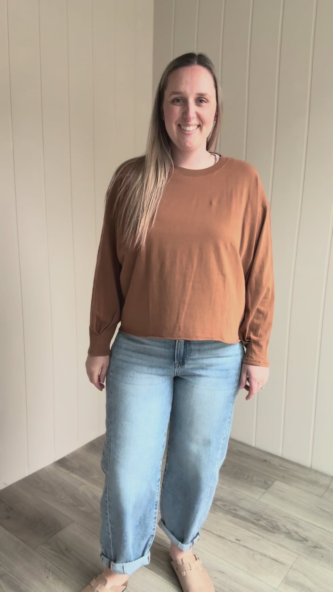 MONO B Sunday Brunch Pima Cotton Long Sleeve- GOLDEN HOUR