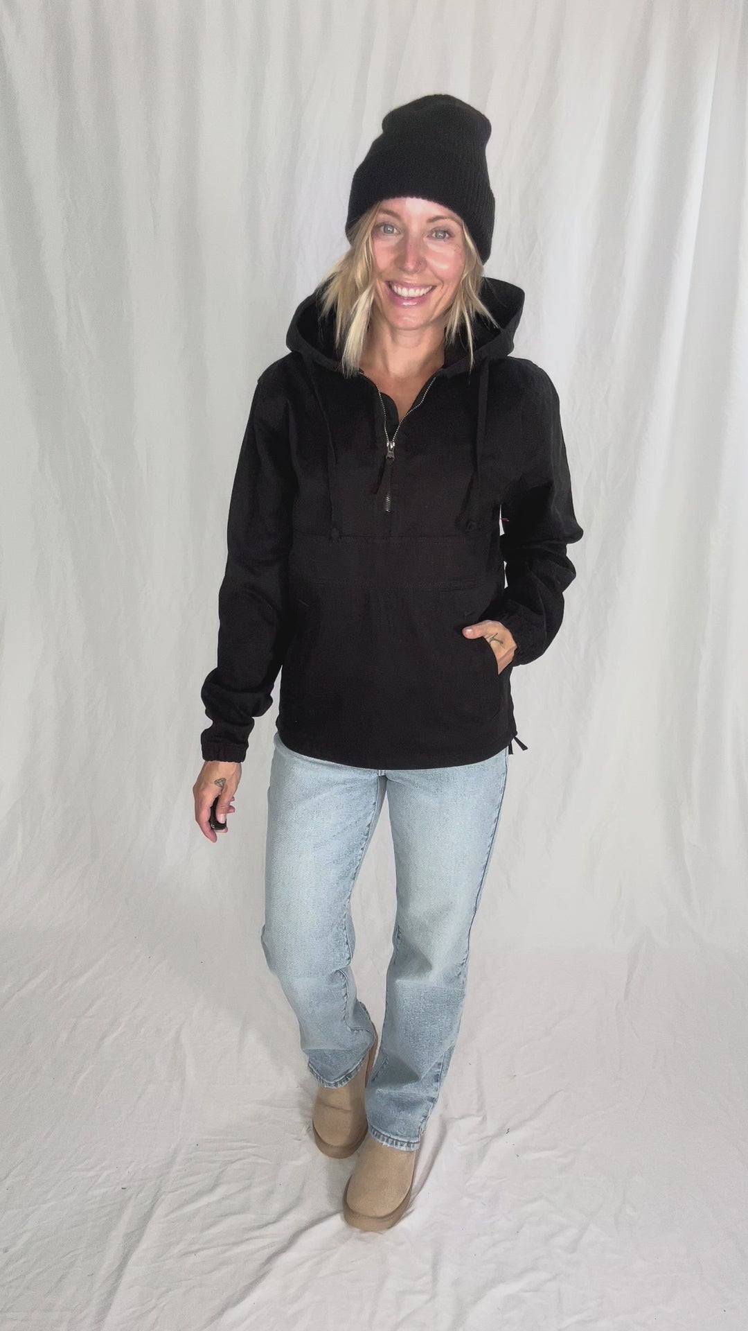 Bex Denim Hoodie Jacket- BLACK