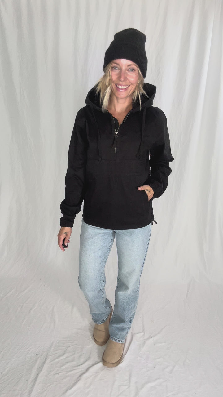 Bex Denim Hoodie Jacket- BLACK