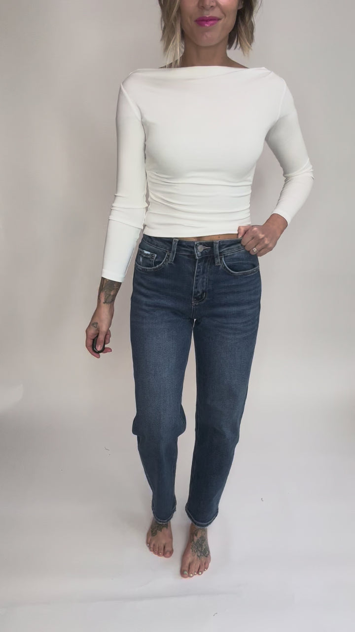 Lovervet Brooklyn High Rise Barrel Jeans- MEDIUM WASH