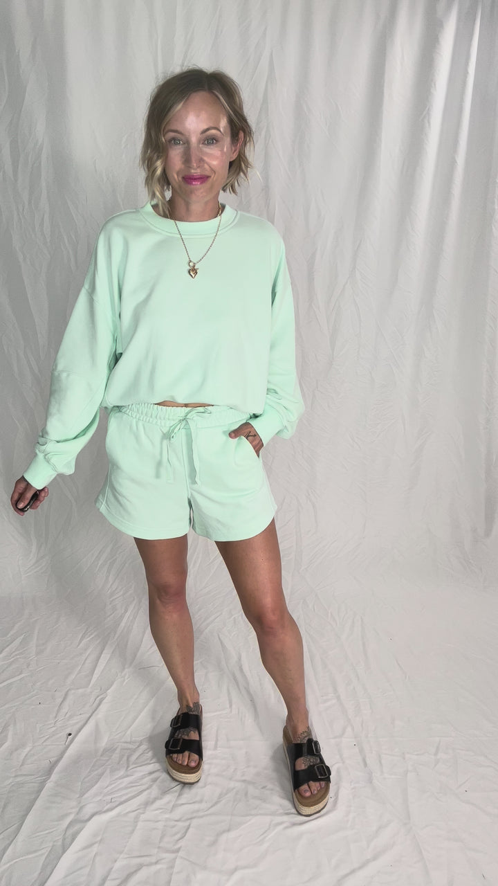 Karla French Terry Basic Shorts- FRESH MINT-FINAL SALE