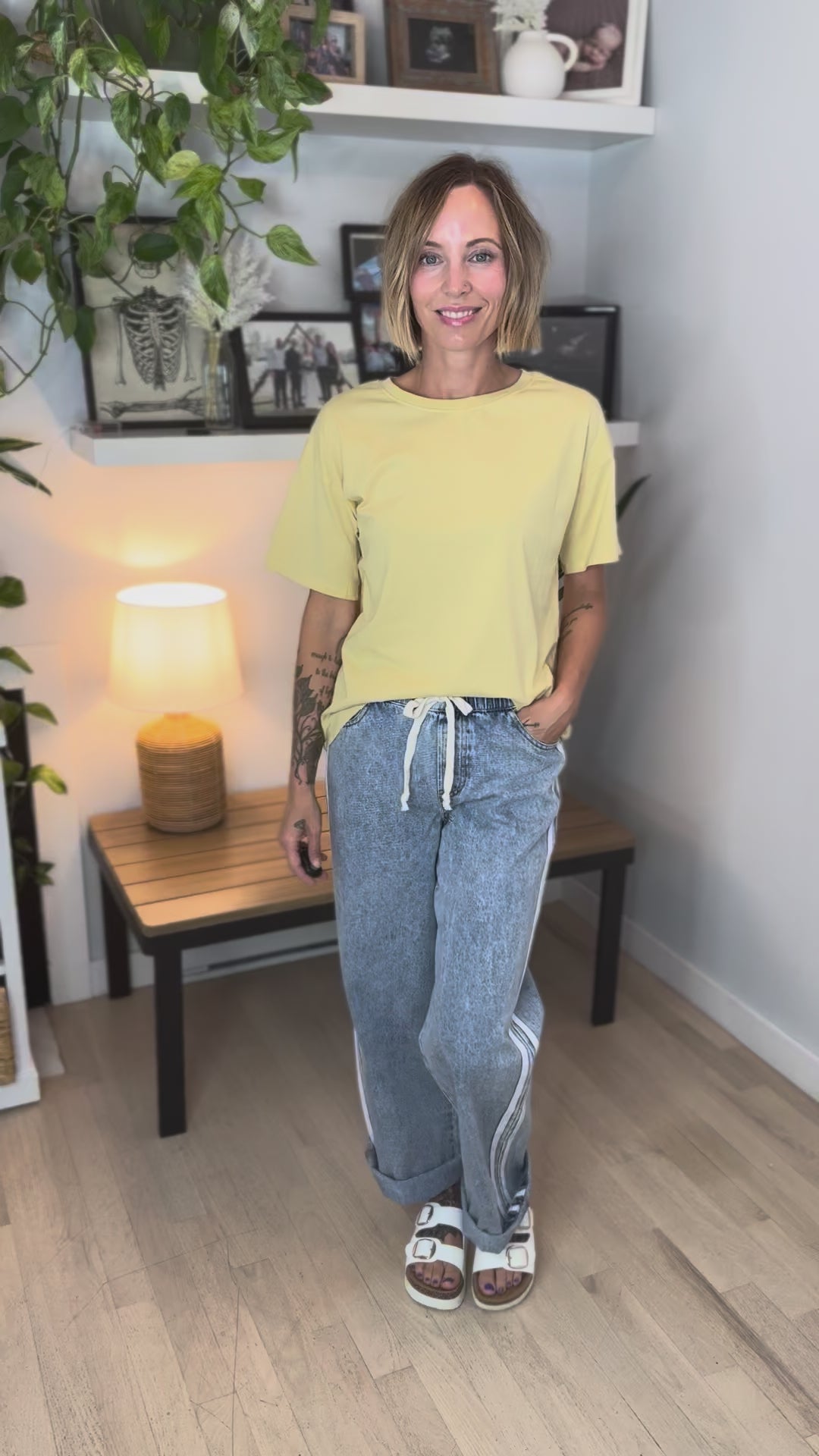 Prairie Sky Oversized Cotton T-Shirt- DUSTY YELLOW