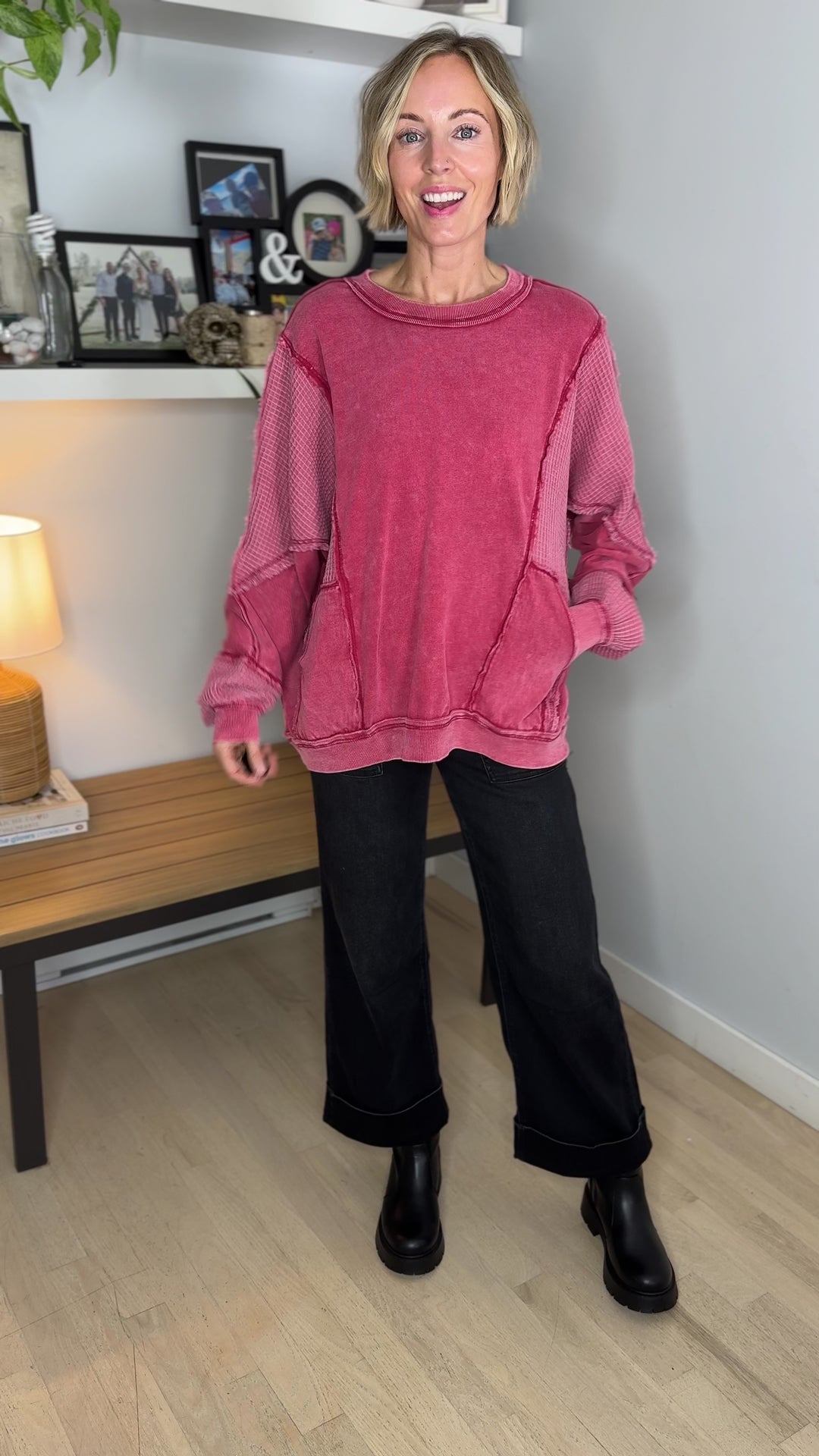 Farrah Thermal Long Sleeve- RED