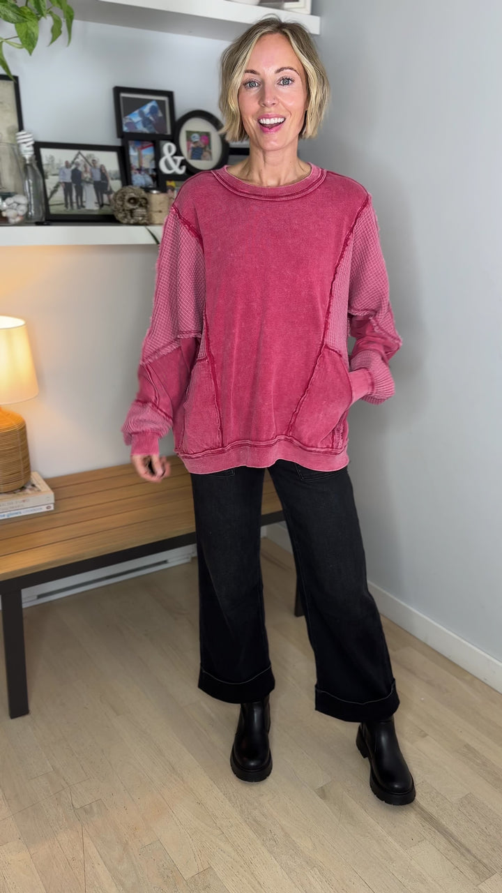 Farrah Thermal Long Sleeve- RED