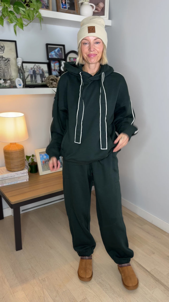 Thistle French Terry Fleece Hoodie- REGENCY GREEN/BONE