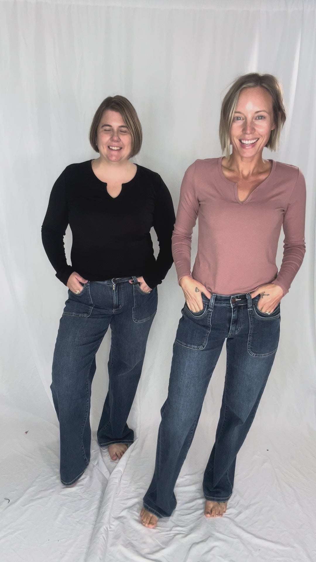 JUDY BLUE Hazelee Mid Rise 90's Straight Front Patch Jeans- MEDIUM DARK