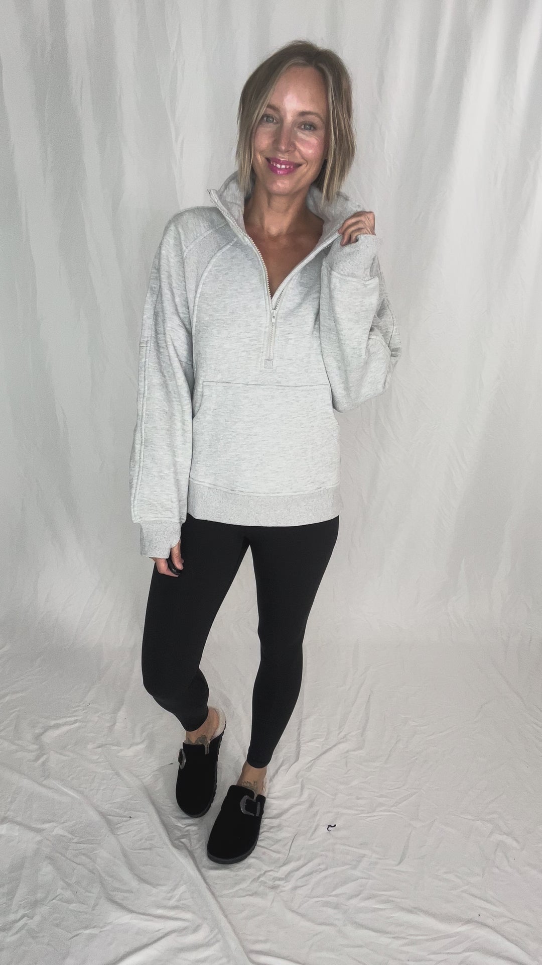 Hunter 1/2 Zip Pullover- HEATHER GRAY