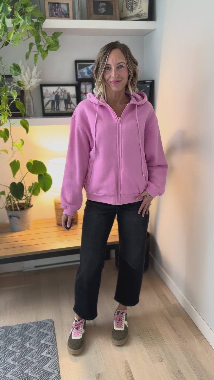 Baillie Premium Cloud Fleece Zip Hoodie- PINK-FINAL SALE