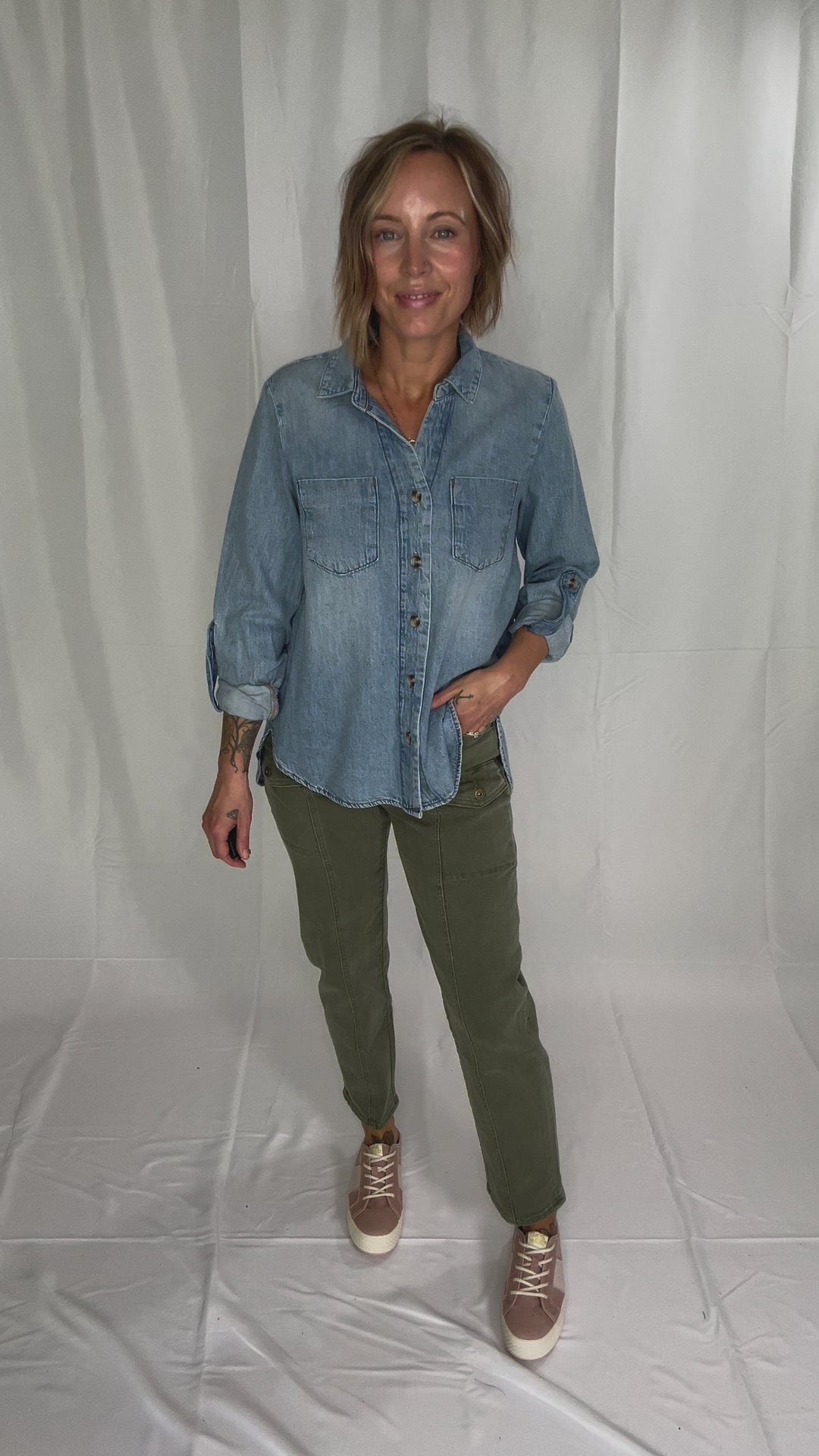 ONLY Yasmin Denim Button Down Top-FINAL SALE