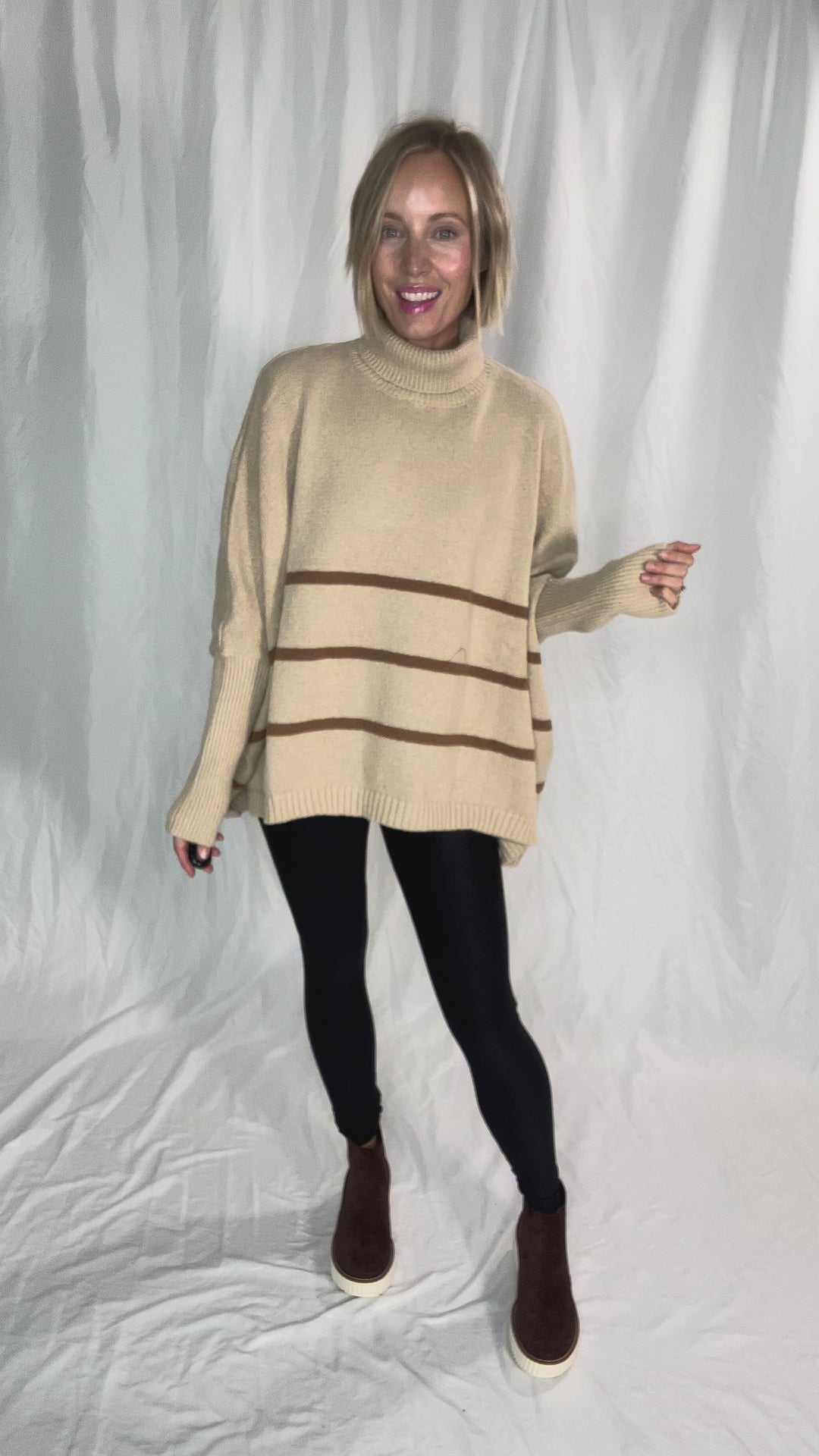 Effie Knit Sweter- LIGHT TAUPE