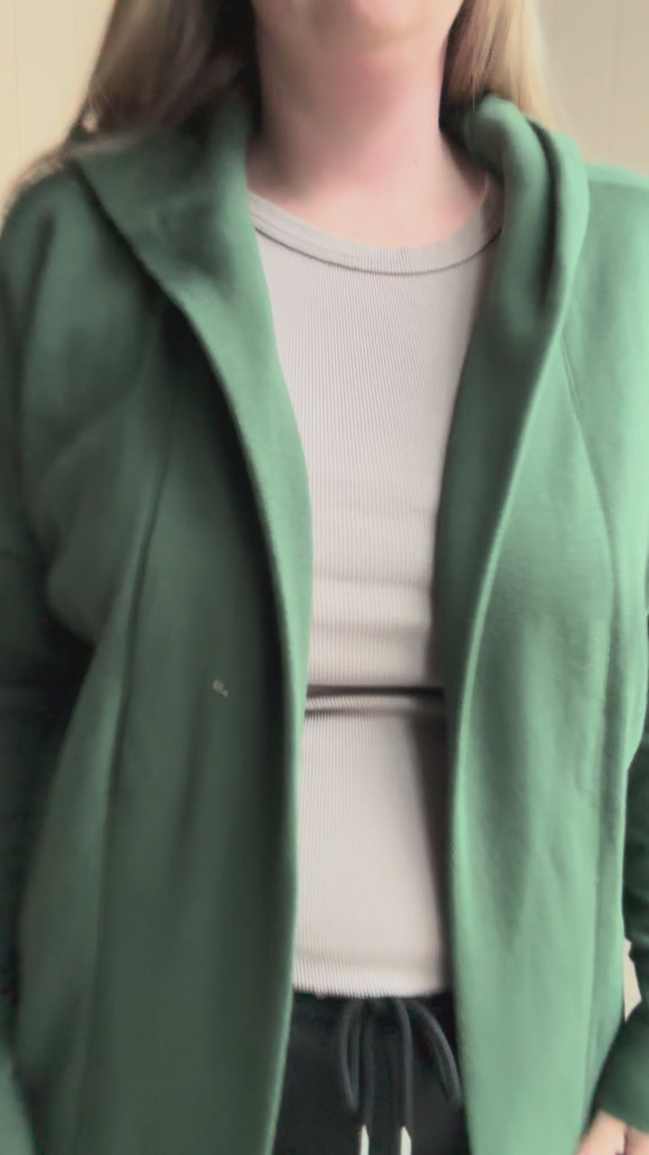 MONO B Whistler Longline Hoodie Cardigan- SYCAMORE