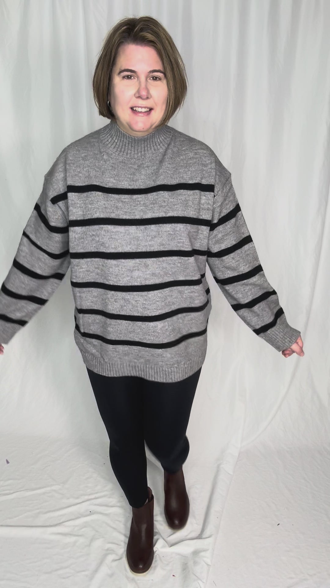 Selene Knit Sweater- CHARCOAL GREY