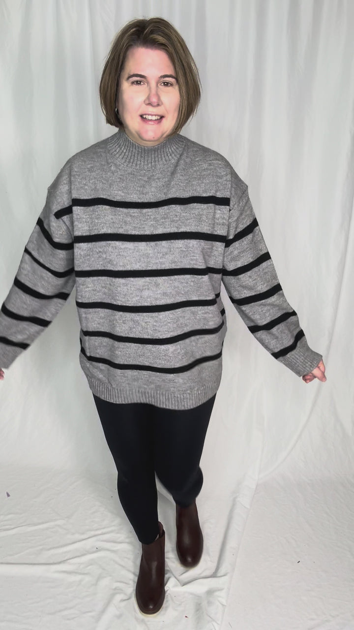 Selene Knit Sweater- CHARCOAL GREY