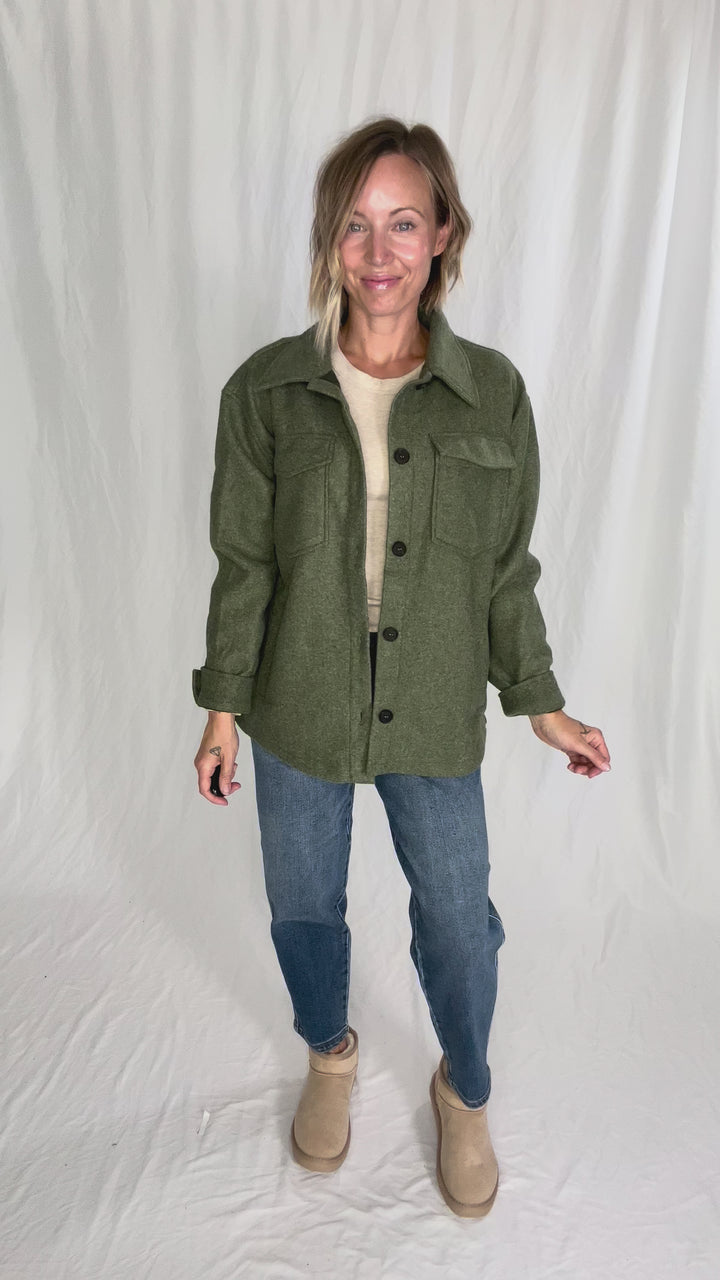 Rainier Classic Shacket- OLIVE