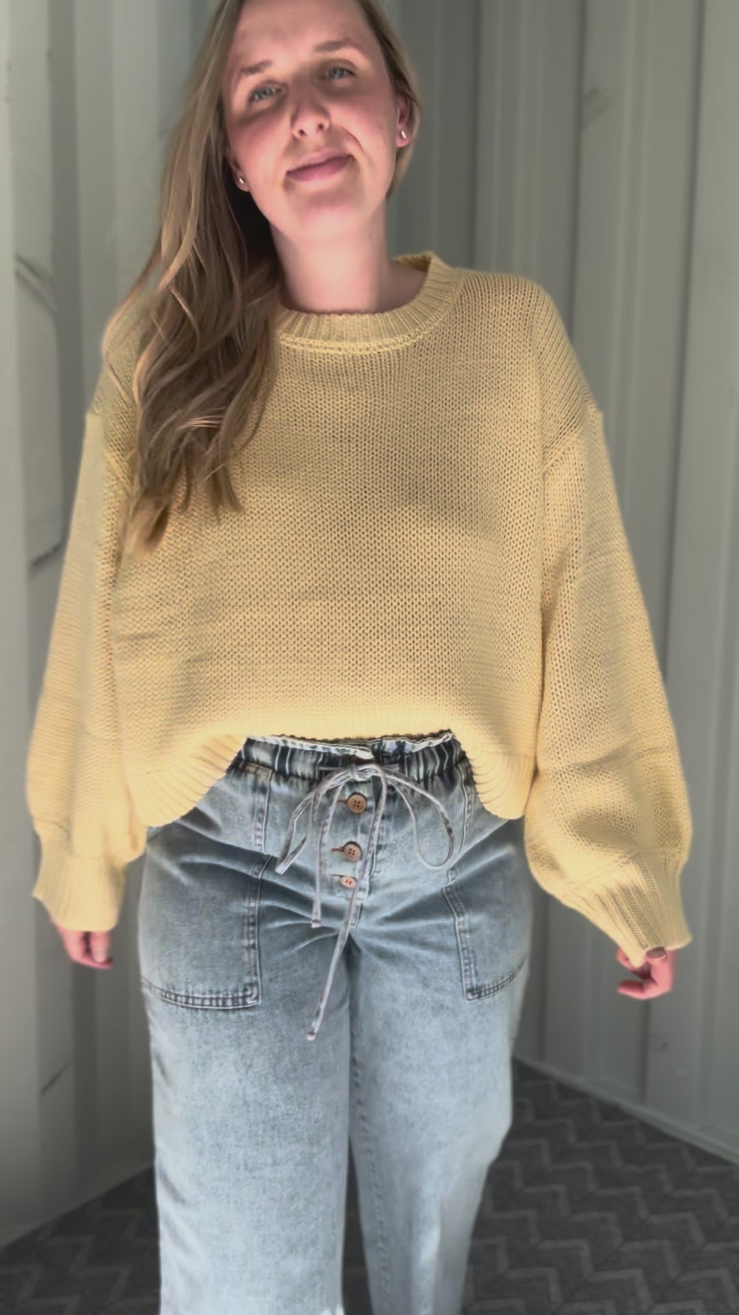 Honey Bloom Denim Drawstring Pant