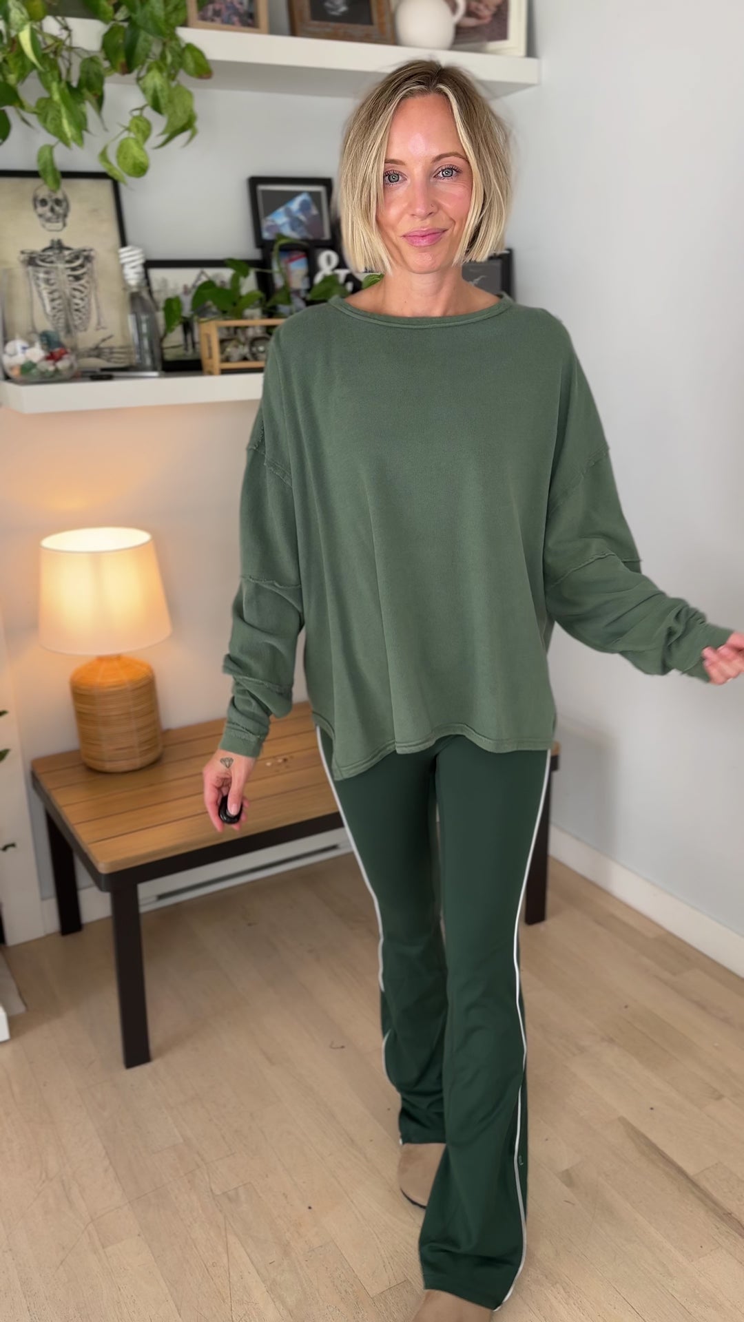 Mono B Jacey Classic Cotton Pullover- SYCAMORE