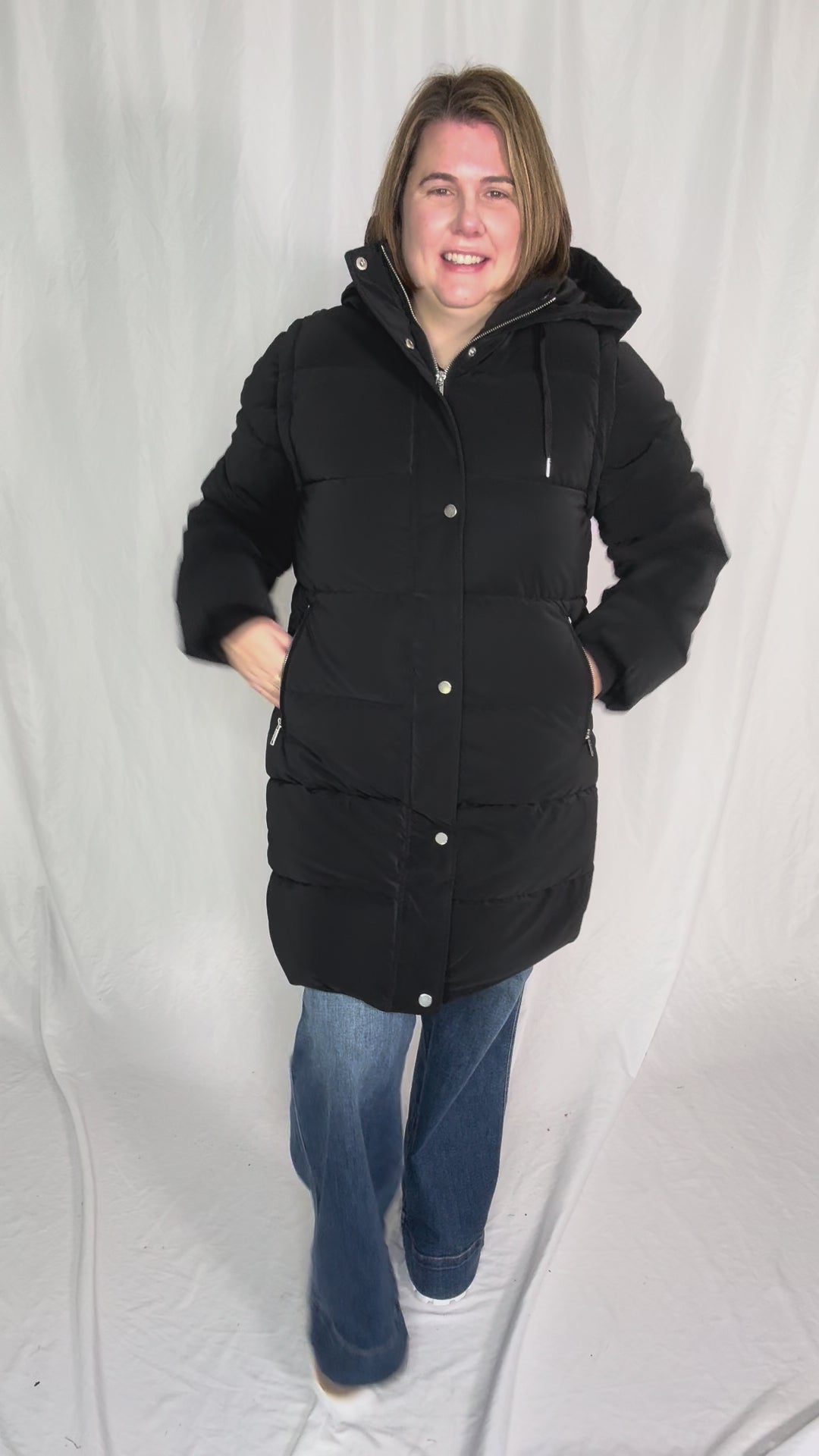Only Dixie 2-In-1 Puffer Water Repellent Coat- BLACK