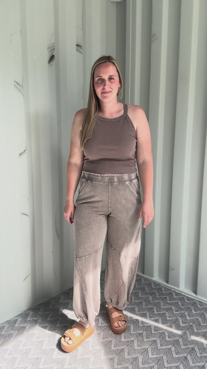Delaney Washed Jogger Set- COFFEE/MOCHA