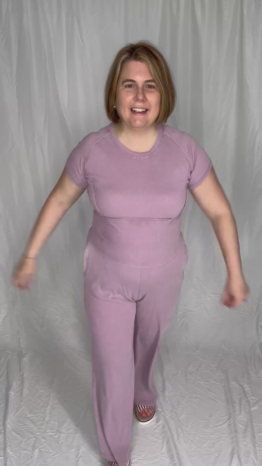 MONO B Brianne Lux Waffle Set- PURPLE MIST-FINAL SALE