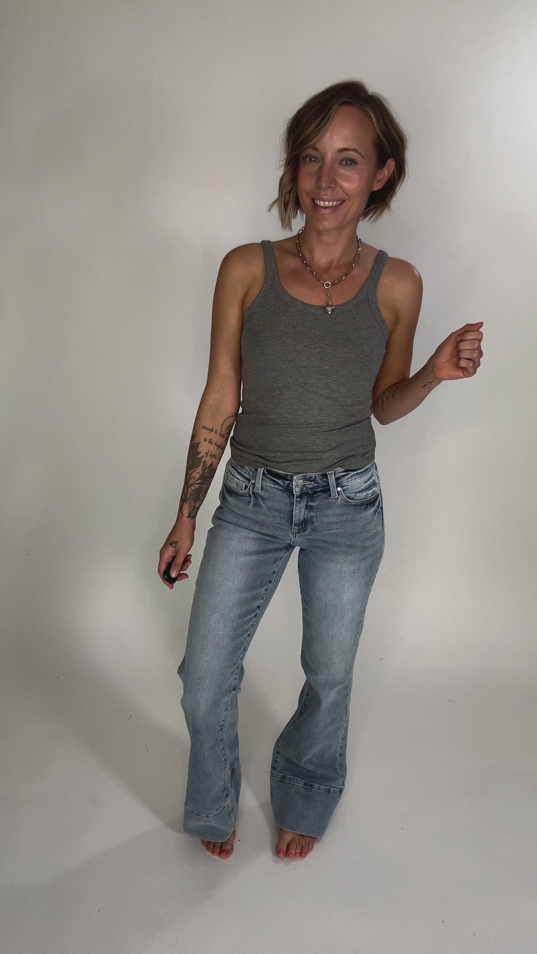 PETRA Aleka Mid Rise Wide Leg Jeans- LIGHT WASH-FINAL SALE