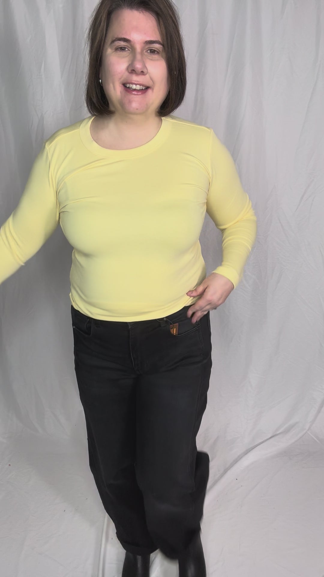 Elaina Ultra Soft Crewneck Long Sleeve- YELLOW