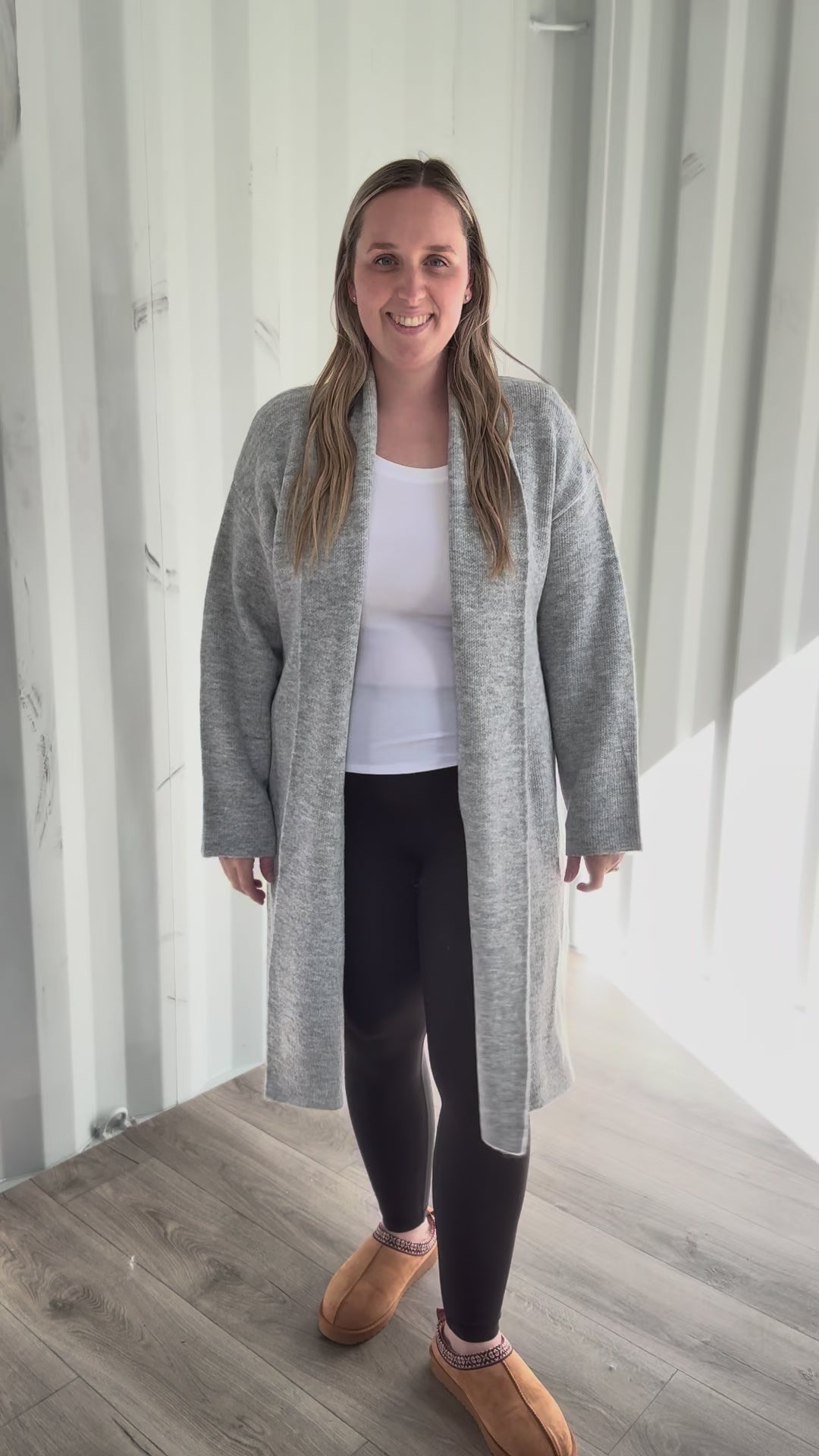 Fallia Oversized Sweater Coatigan- HEATHER GREY