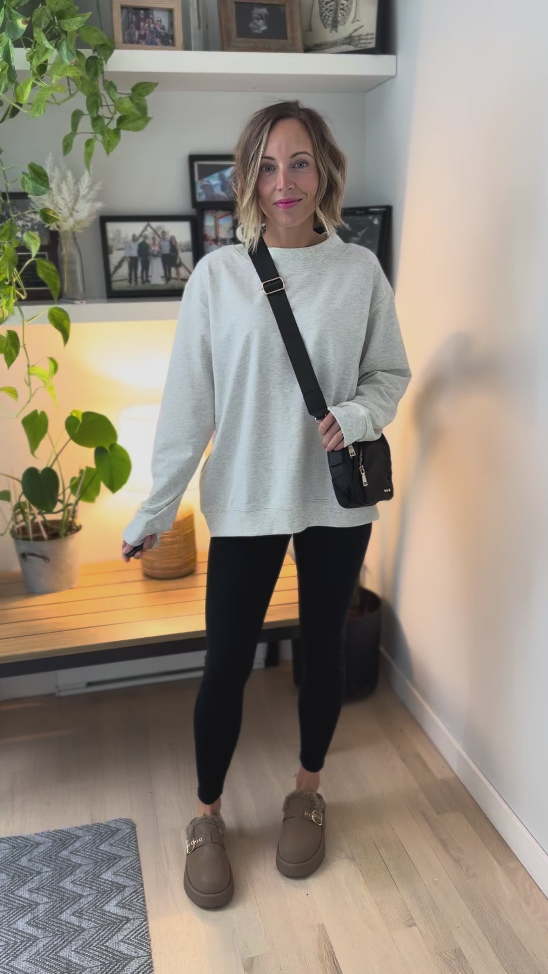 Lenny Mock Neck Pullover- HEATHER GREY