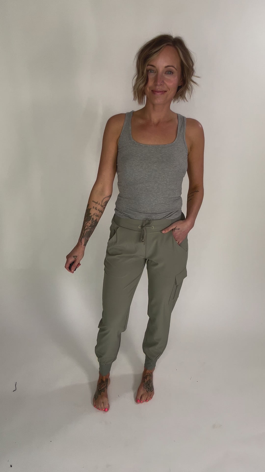 MONO B  Karen Square Neck Ribbed Tank- HEATHER GREY-FINAL SALE