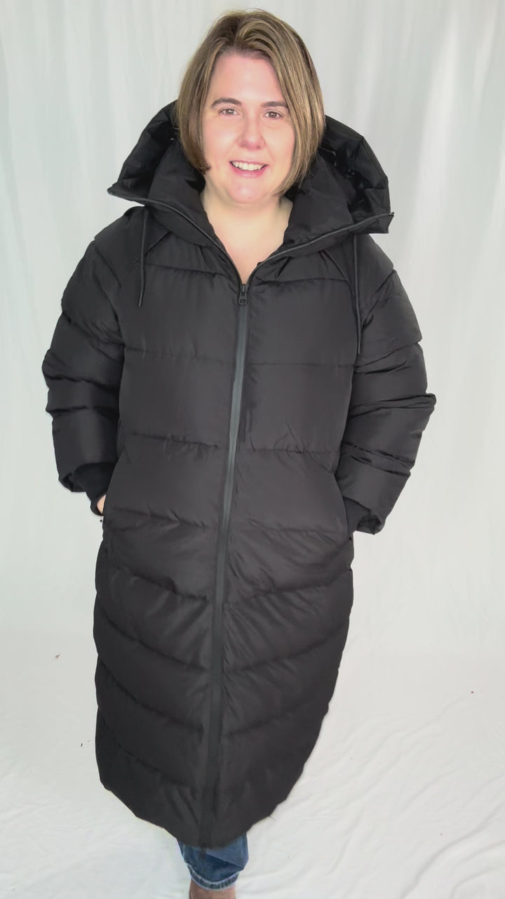 VERO MODA Elanor Water Repllent Long Coat- BLACK
