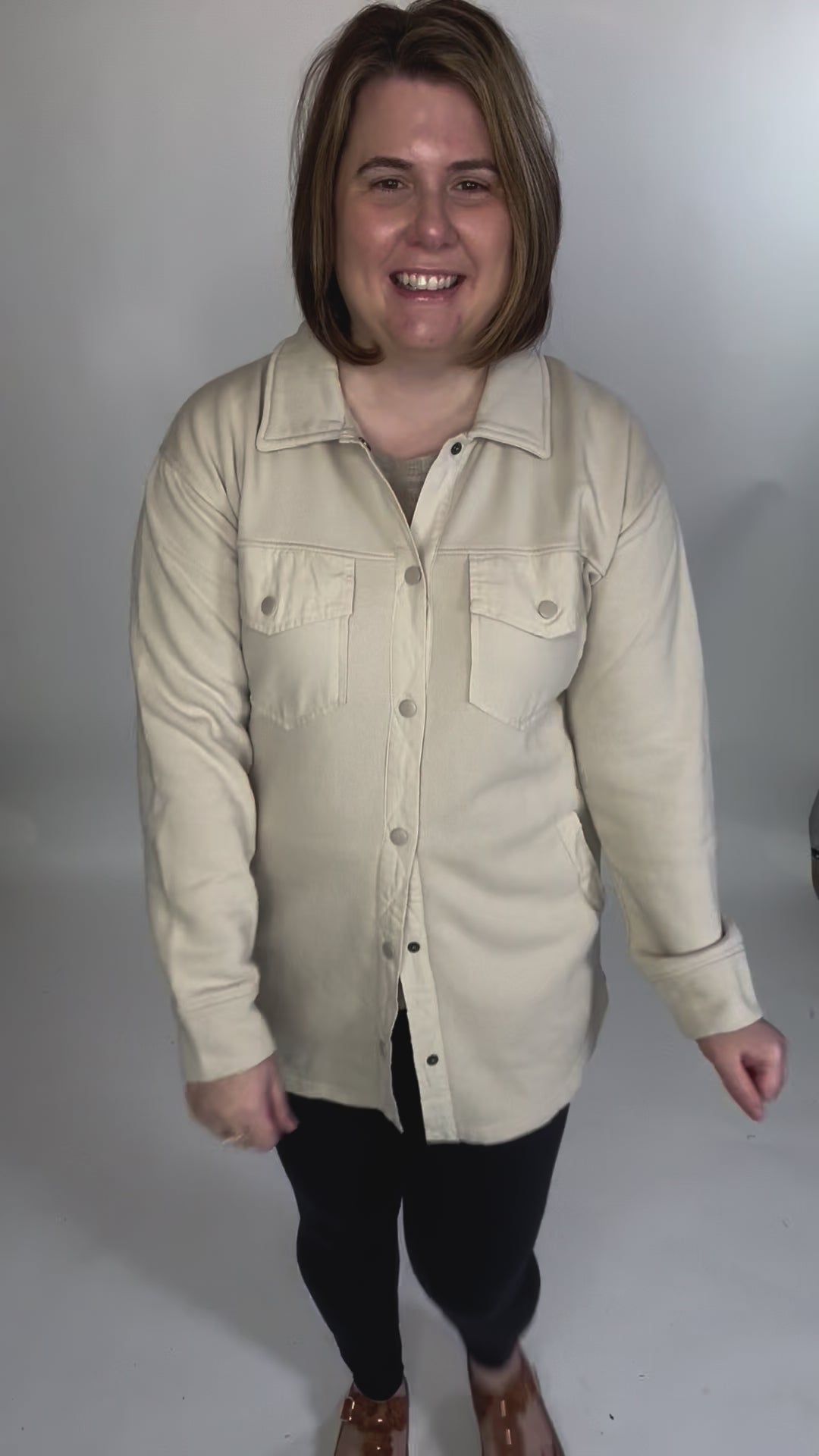 MONO B Valerie Snap on Shacket- NATURAL-FINAL SALE