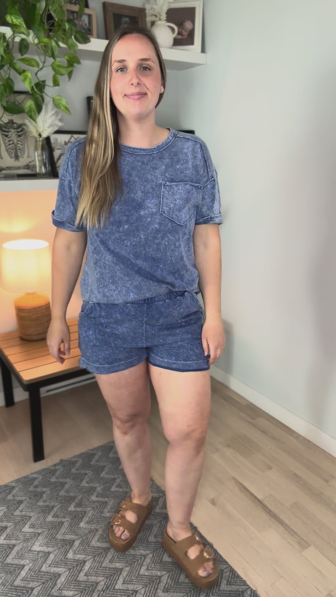 Toro Washed Cotton Shorts Set- NAVY